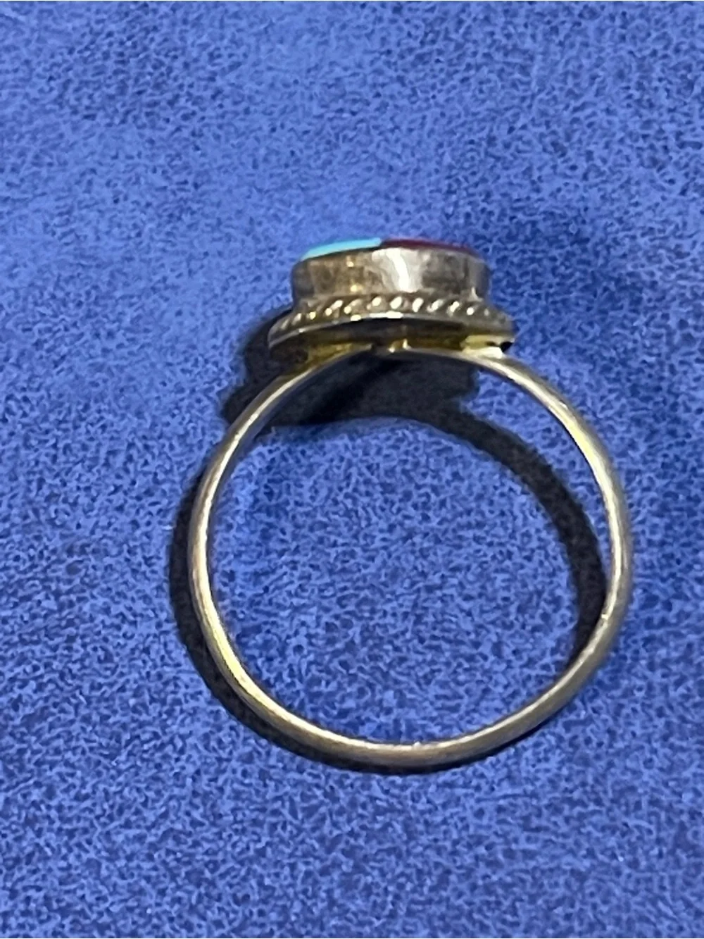 Traditional Zuni-Style “SunFace Motif “Ring Sz 5.5 -925 -Multi-Stone Inlay